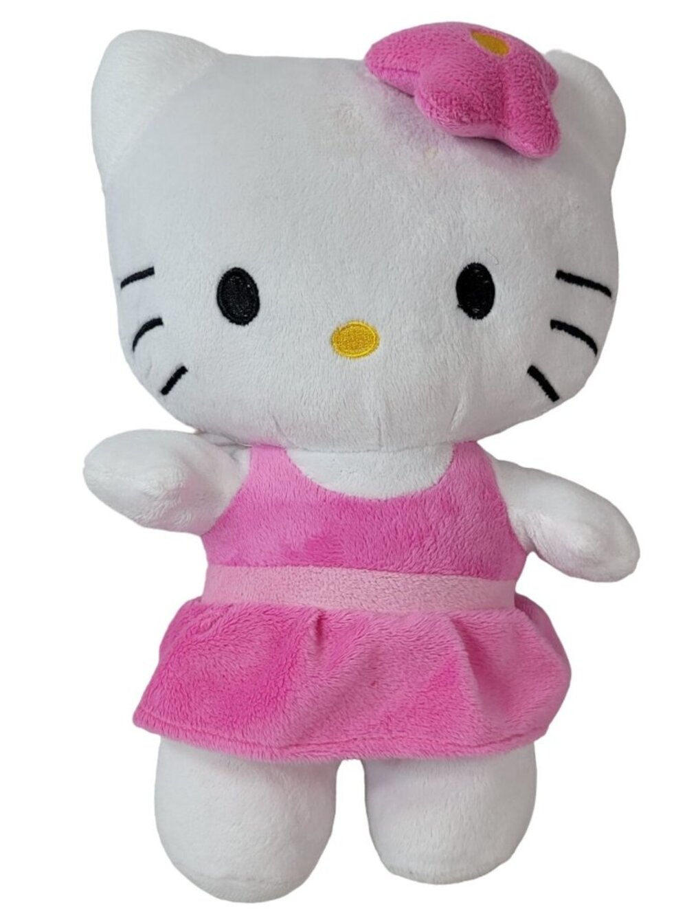 Sanrio Hello Kitty Doll Plush White 12" Pink Dress Flower Bow Toy Fiesta 2014